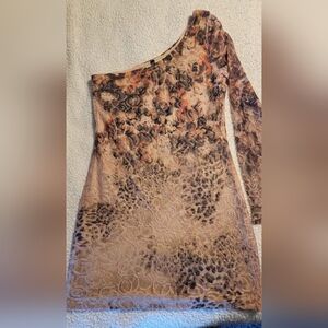 Cocolove Peach Floral Off Shoulder Dress Size M